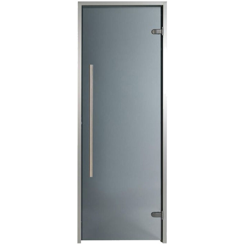 foto del prodotto porta per hammam premium 80 x 190 cm maniglia verticale grigia