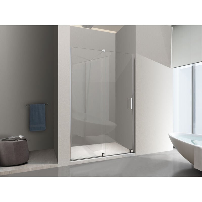 foto del prodotto porta per nicchia tipo walk in scorrevole h 200 telaio cromato reversibile cm.140 regolabile 136 140 cm nala
