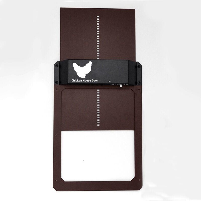 foto del prodotto porta per pollaio automatica sensibile alla luce, porta per pollaio, porta per animali domestici, nera, per una vita comoda ulisem