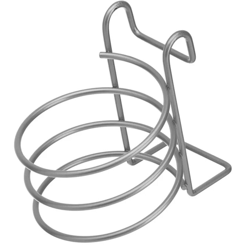 foto del prodotto porta phon a spirale in acciaio satinato con gancio per asta porta asciugamani