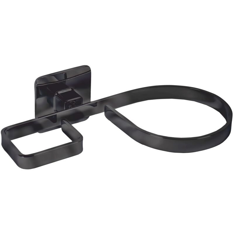 foto del prodotto porta phon piastra in acciaio nero bagno mod. cold wind black