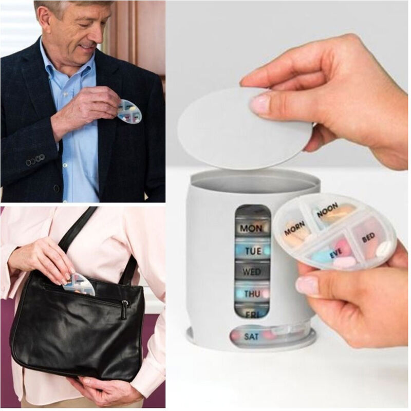 foto del prodotto porta pillole organizzatore settimanale pillole e vitamine pill pro 4 scomparti trade shop traesio