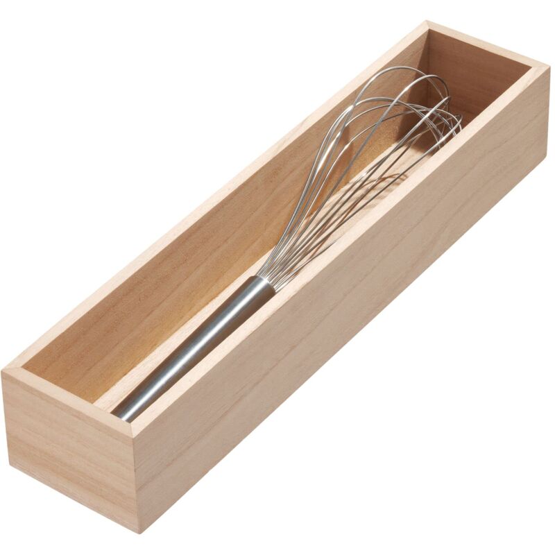 foto del prodotto porta posate da tavola o credenza, porta posate per cassetto o dispensa in legno di paulownia, salva spazio per cucina per posate e piccoli utensili,
