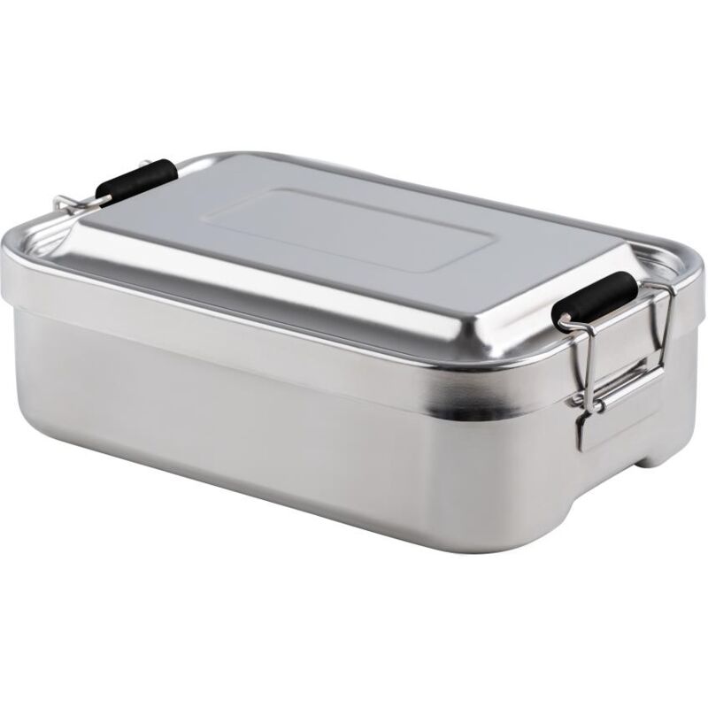 foto del prodotto porta pranzo kelomat in acciaio inox 23x15 cm con chiusura a morsetto e divisorio