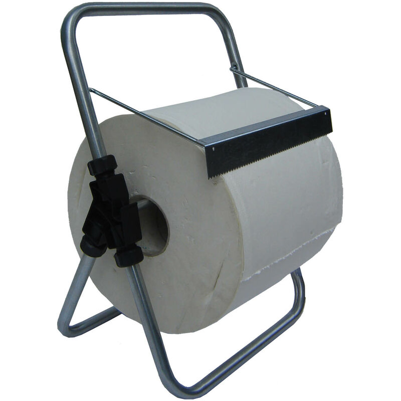 foto del prodotto porta rotolo a cavalletto da banco per carta asciugamani multiuso 30 cm in acciaio 8055e agrati