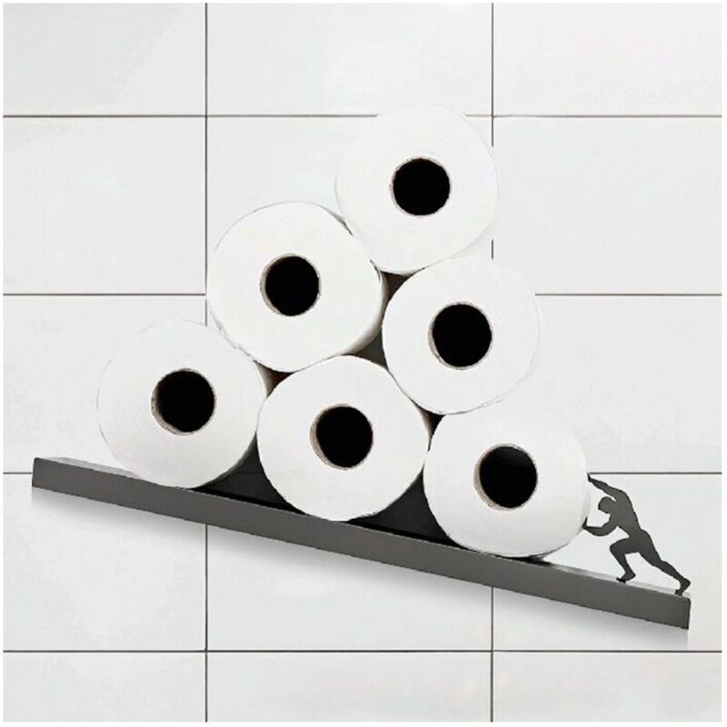 foto del prodotto porta rotolo di carta igienica in acciaio inox creativo hercules porta fazzoletti da bagno porta accessori da bagno 44x10x10cm