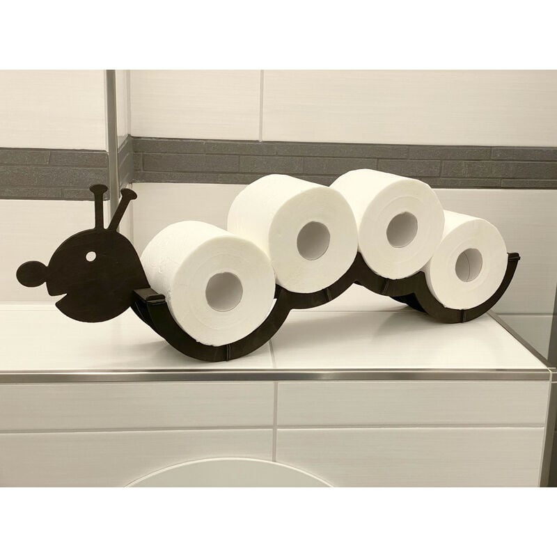 foto del prodotto porta rotolo di carta igienica legno nero caterpillar porta rotolo di carta igienica a muro porta rotolo di carta igienica porta rotolo di ricambio