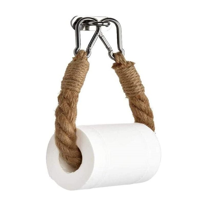 foto del prodotto porta rotolo di corda, porta asciugamani in corda di canapa per bagno e cucina, porta rotolo di carta igienica, porta rotolo di carta igienica