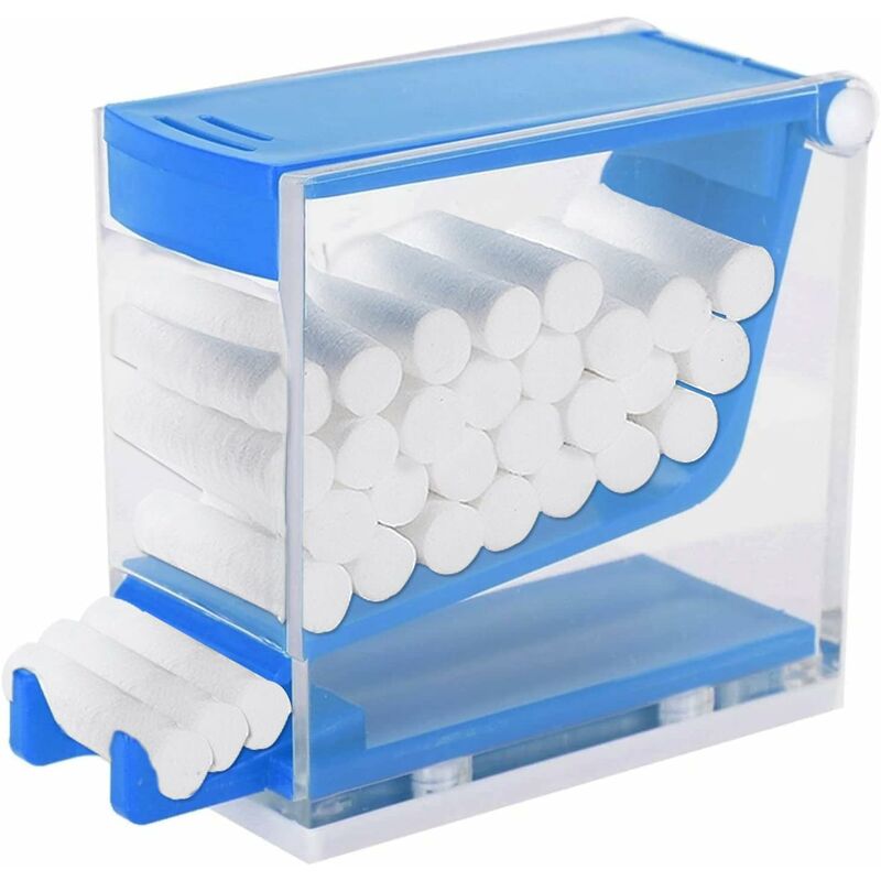 foto del prodotto porta rotolo di cotone dentale e dispenser con base antiscivolo (blu)