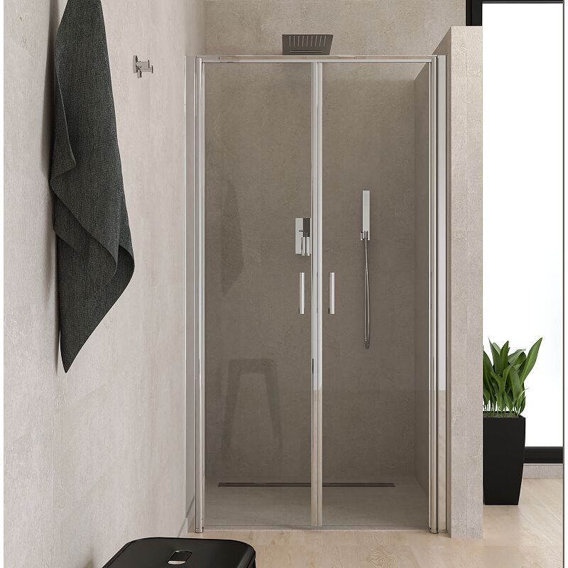 foto del prodotto porta saloon per nicchia 90 cm vetro trasparente ercos gold bbplatps90 90 cm 86 90 