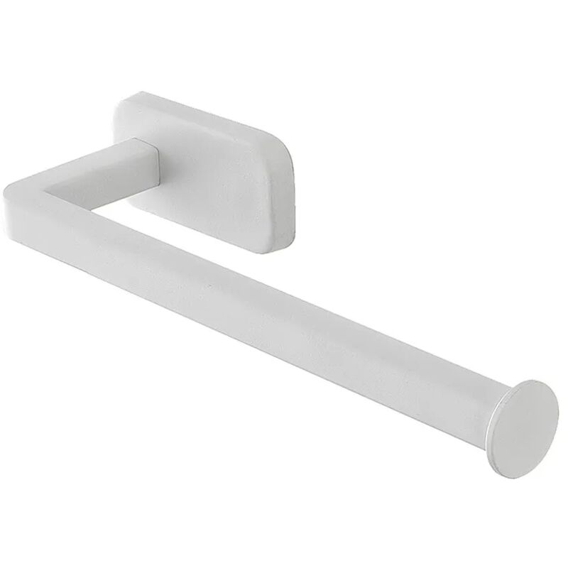 foto del prodotto porta salviette a muro 25 cm in acciaio inox bianco con doppio fissaggio