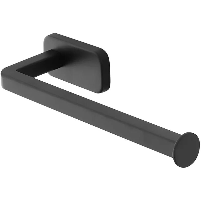 foto del prodotto porta salviette a muro 25 cm in acciaio inox nero con doppio fissaggio