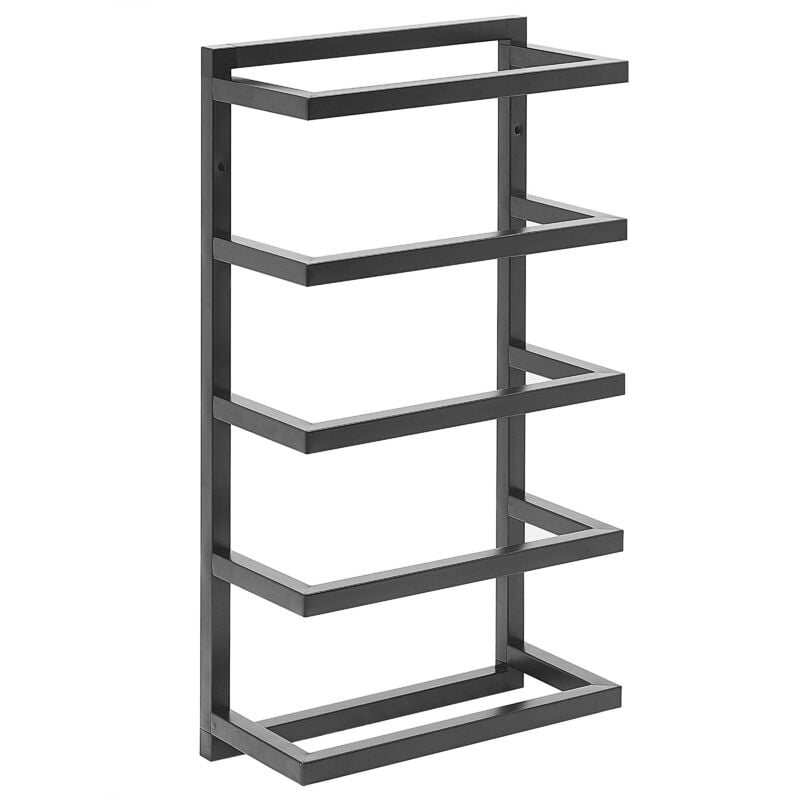 foto del prodotto porta salviette a parete in acciaio nero opaco design moderno cintra