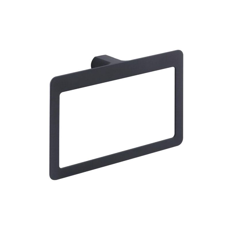 foto del prodotto porta salviette da parete ad anello in ottone nero opaco modello pirenei dim. cm lxpxh 23 5,1 15,1 nero opaco gedy
