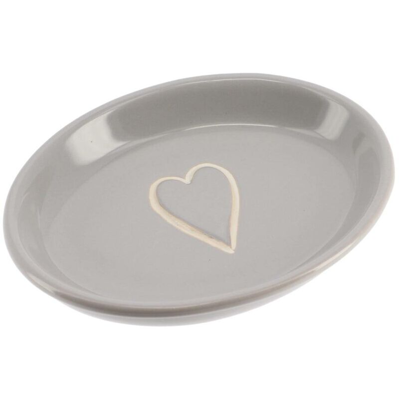 foto del prodotto porta sapone a forma di cuore grigio tendance