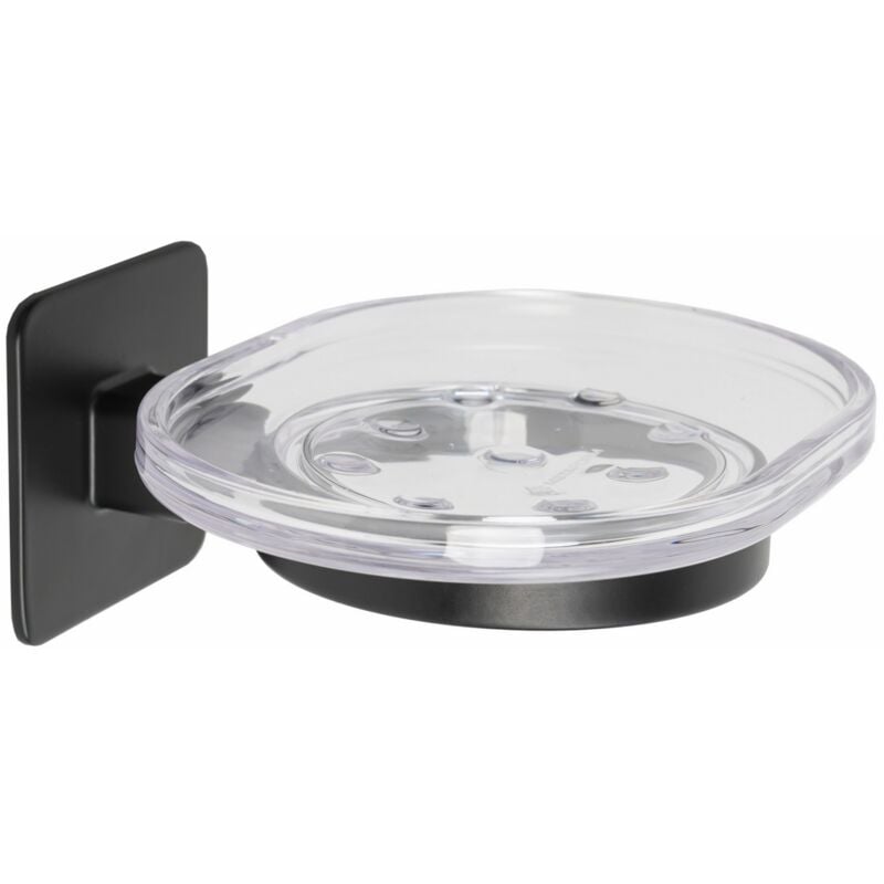foto del prodotto porta sapone a muro acciaio nero bagno mod. cold wind black