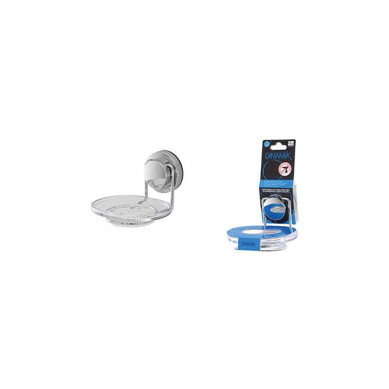 foto del prodotto porta sapone cromato a ventosa accessori per il bagno serie dinamik
