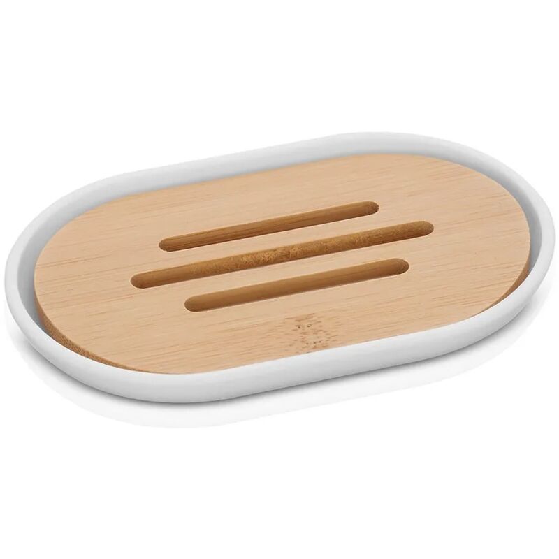immagine 0 del prodotto porta sapone da appoggio bianco in abs e bamb surf