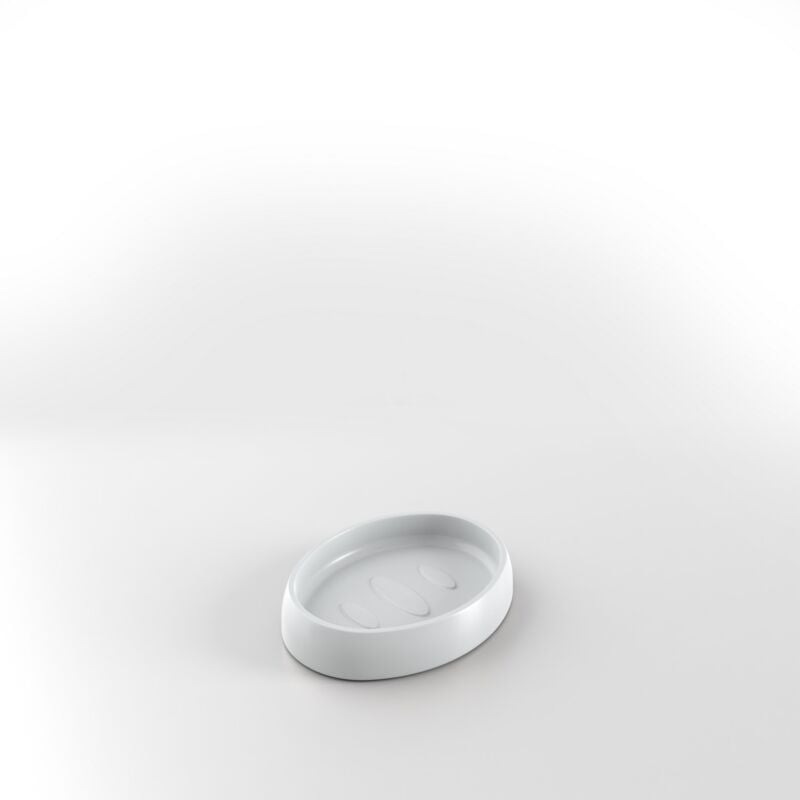 foto del prodotto porta sapone da appoggio bianco piattino mod. bird