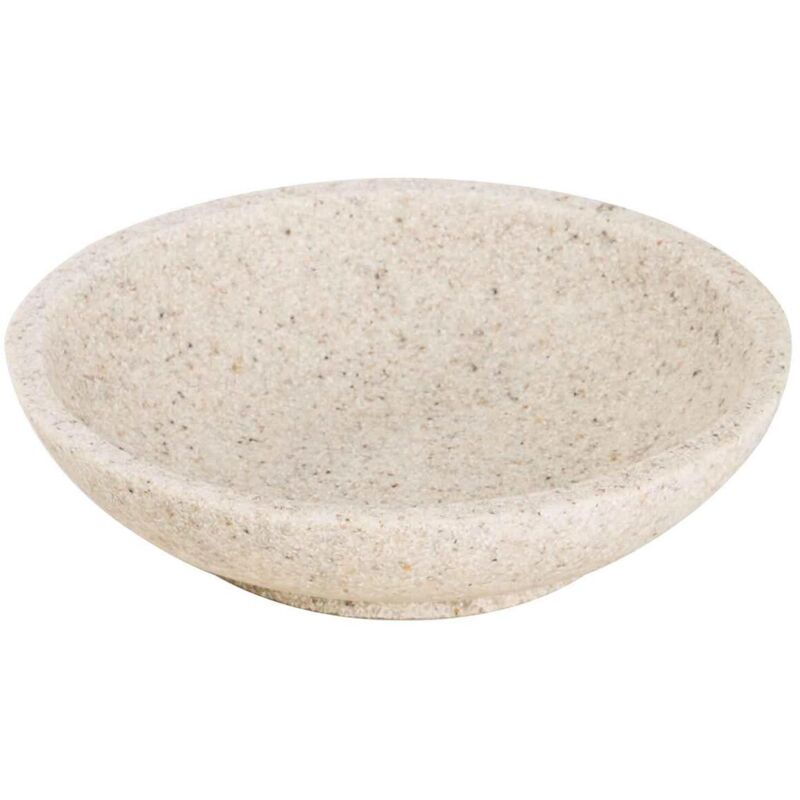 foto del prodotto porta sapone da appoggio color sabbia in poliresina piattino sapone mod. afra