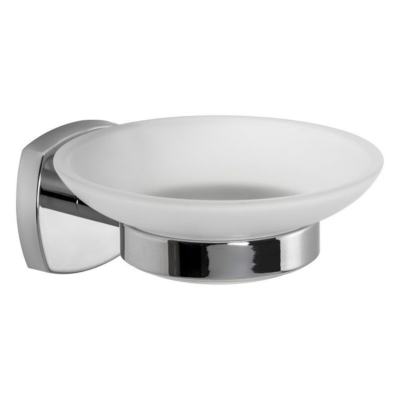 foto del prodotto porta sapone da parete cromo in acciaio cromato e vetro mod. starter metaform