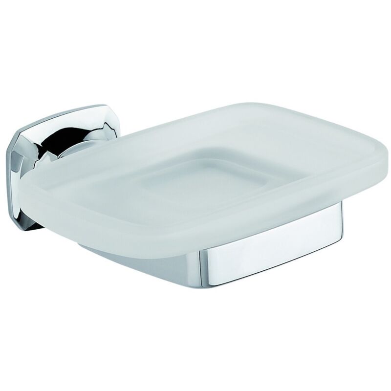 foto del prodotto porta sapone da parete cromo in ottone cromato e vetro mod. aida metaform