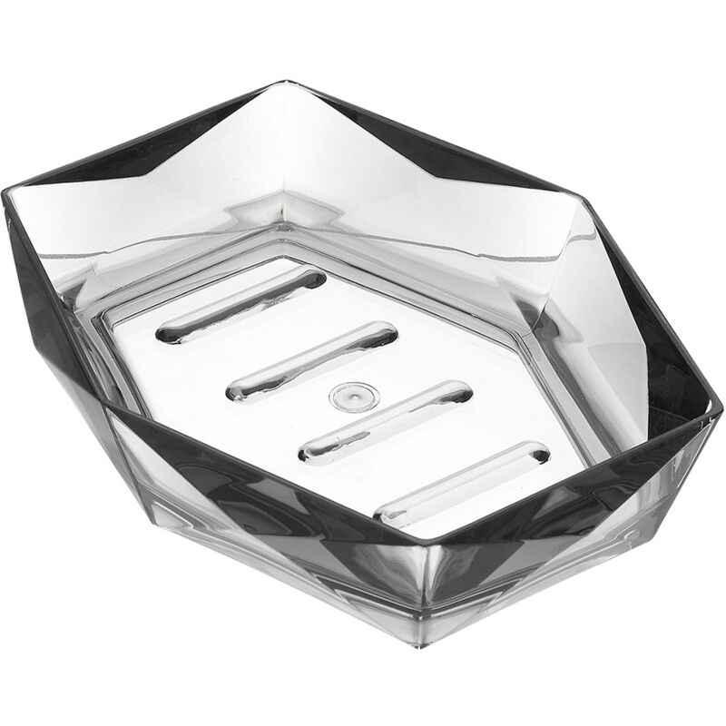 foto del prodotto porta sapone grigio trasparente in plastica abs diamante