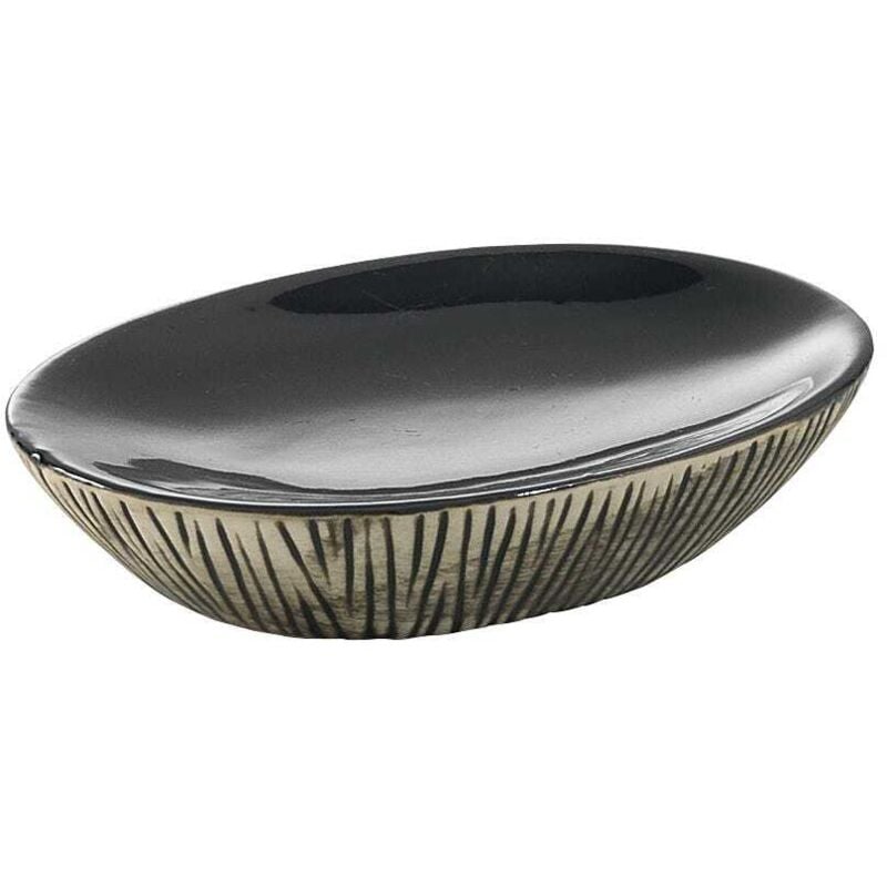 foto del prodotto porta sapone moderno d appoggio in ceramica nero e venture nambino