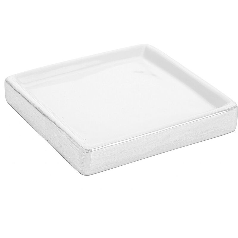 foto del prodotto porta saponetta in ceramica lucida bianco cuba
