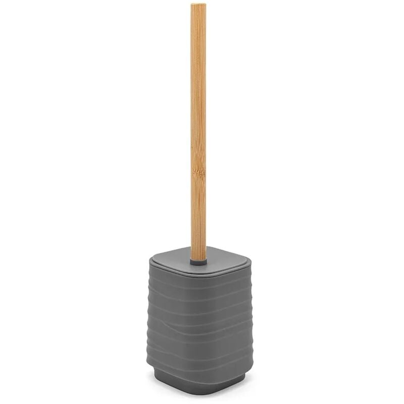 foto del prodotto porta scopino da appoggio grigio in abs e bamb wave