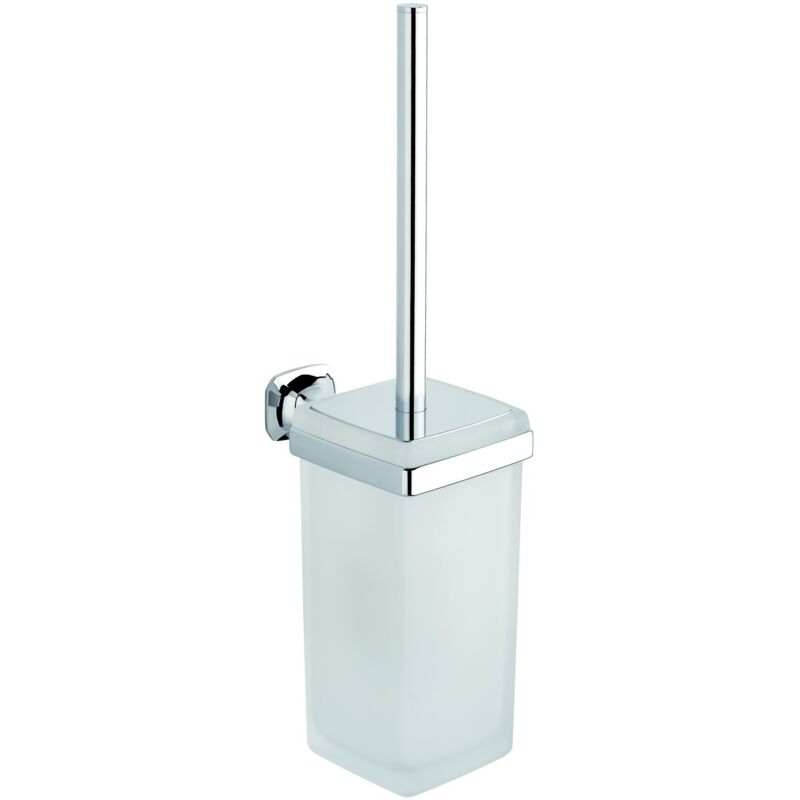 foto del prodotto porta scopino da parete cromo in ottone cromato e vetro mod. aida metaform