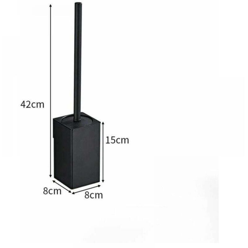 foto del prodotto porta scopino da parete quadrato in acciaio inox 304 (nero), porta scopino da terra, deodorante per bagno