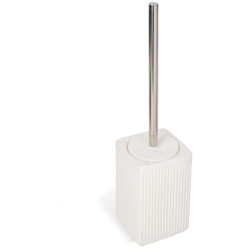 foto del prodotto porta scopino da terra wc toilette bagno bianco mod. zoe