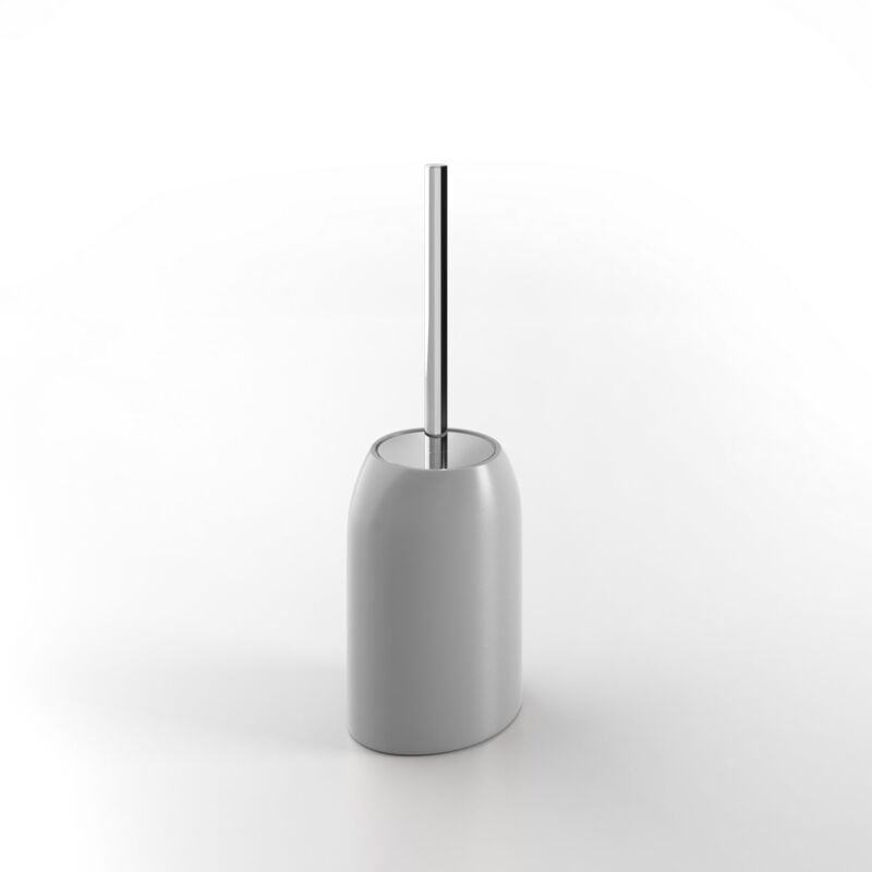 foto del prodotto porta scopino da terra wc toilette bagno grigio mod. bird