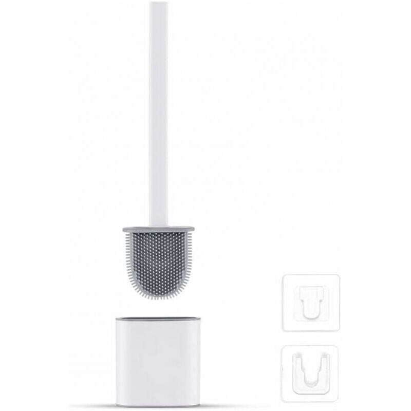 foto del prodotto porta scopino per wc in silicone, antigoccia, antibatterico, ventilato, ad asciugatura rapida, porta scopino per wc, montaggio a parete o a