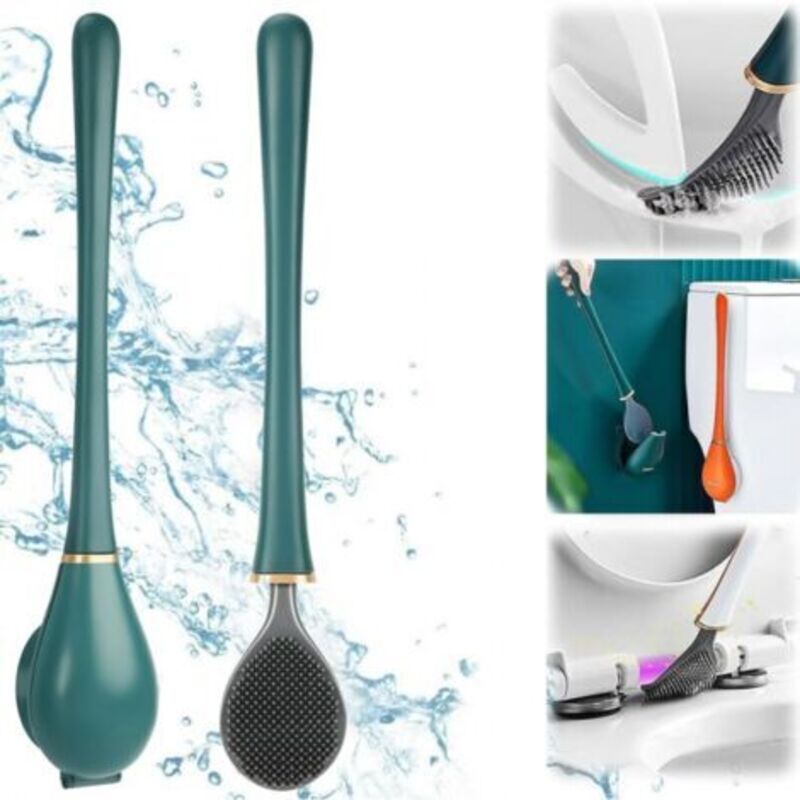 foto del prodotto porta scopino per wc in silicone, scopino per wc a parete, scopino per wc in silicone flessibile, scopino per wc da bagno con supporto ad asciugatura
