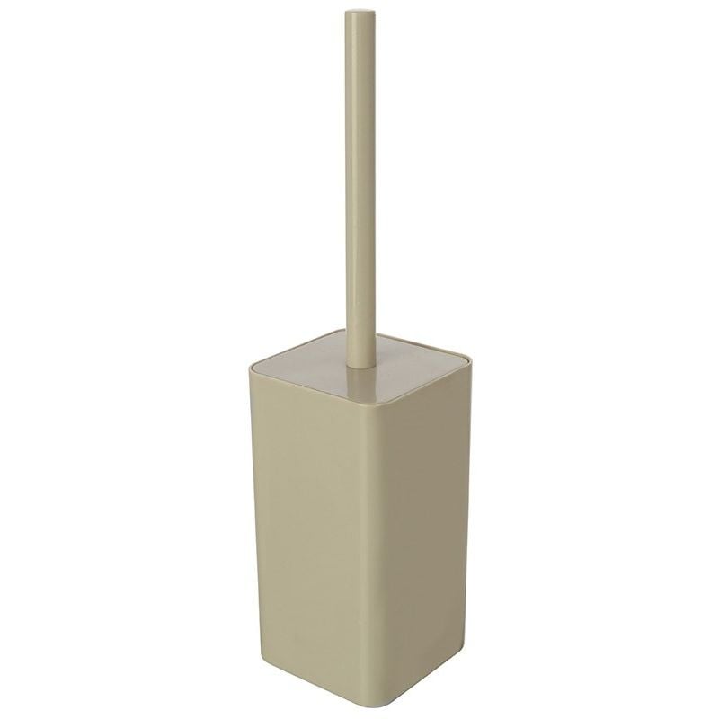 foto del prodotto porta scopino wc beige completo di scopino con setole morbide star