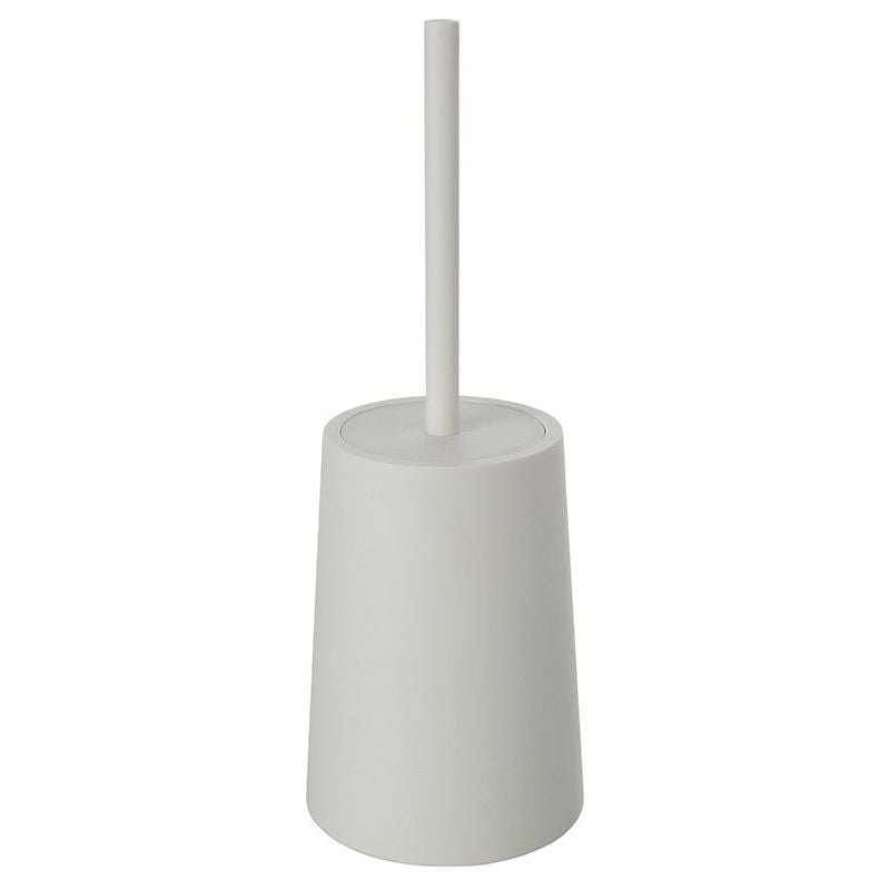 foto del prodotto porta scopino wc da appoggio in plastica bianca dal design tondo
