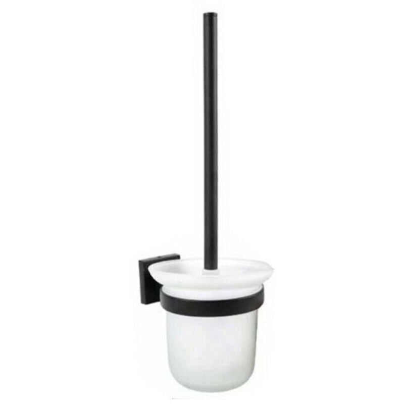foto del prodotto porta scopino wc scopettino gabinetto vaso da muro sospeso nero spazzolone 02111