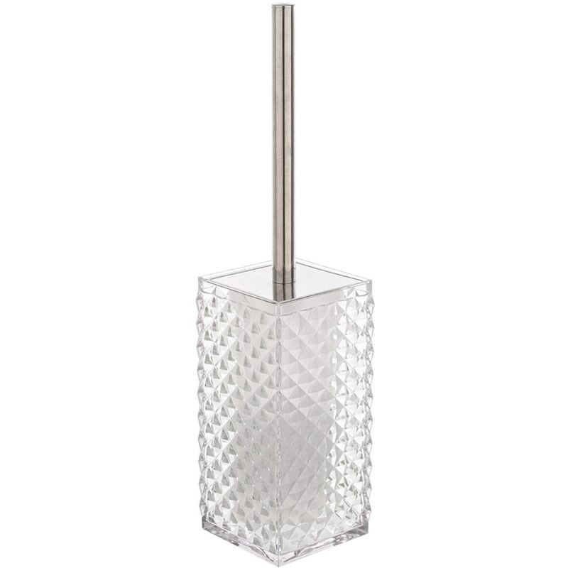 foto del prodotto porta scopino wc trasparente con spazzola e contenitore igienico