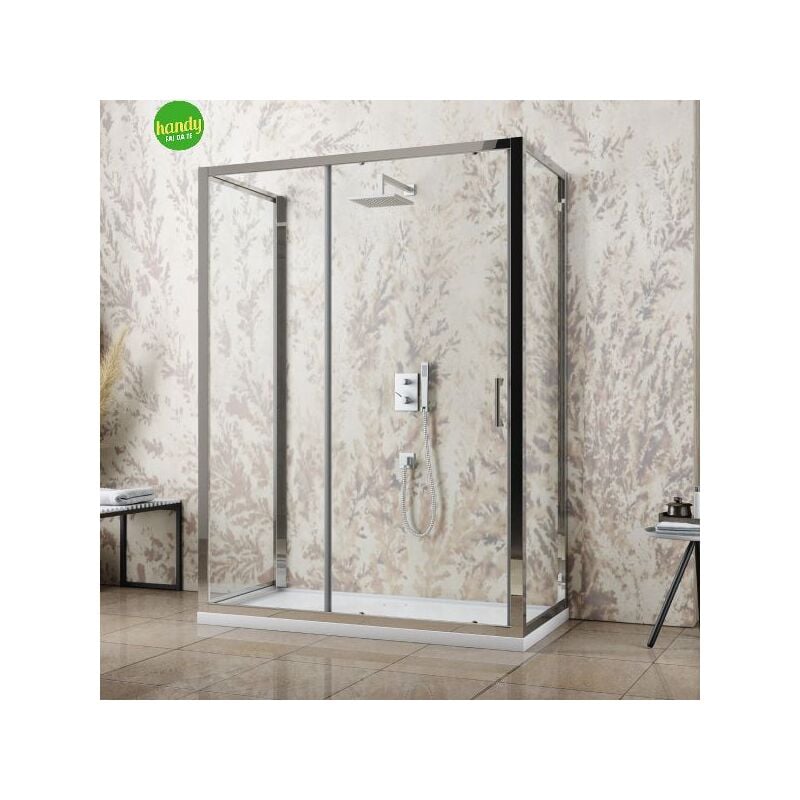 foto del prodotto porta scorrevole box doccia nilo silqua by mobo trasparente spess. 6mm h 195 x 126 130 cm