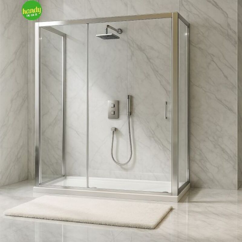 foto del prodotto porta scorrevole box doccia nilo silqua by mobo trasparente spess. 6mm h 195 x 146 150 cm