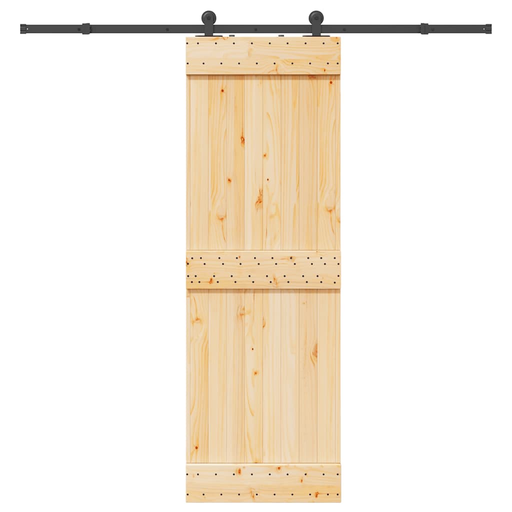 foto del prodotto porta scorrevole con set hardware 70x210 cm legno massello pino