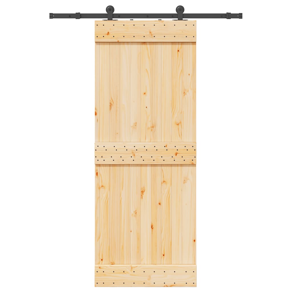 foto del prodotto porta scorrevole con set hardware 80x210 cm legno massello pino