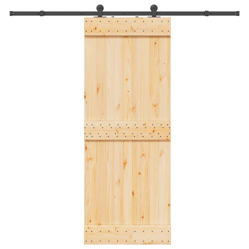 foto del prodotto porta scorrevole con set hardware 80x210 cm legno massello pino