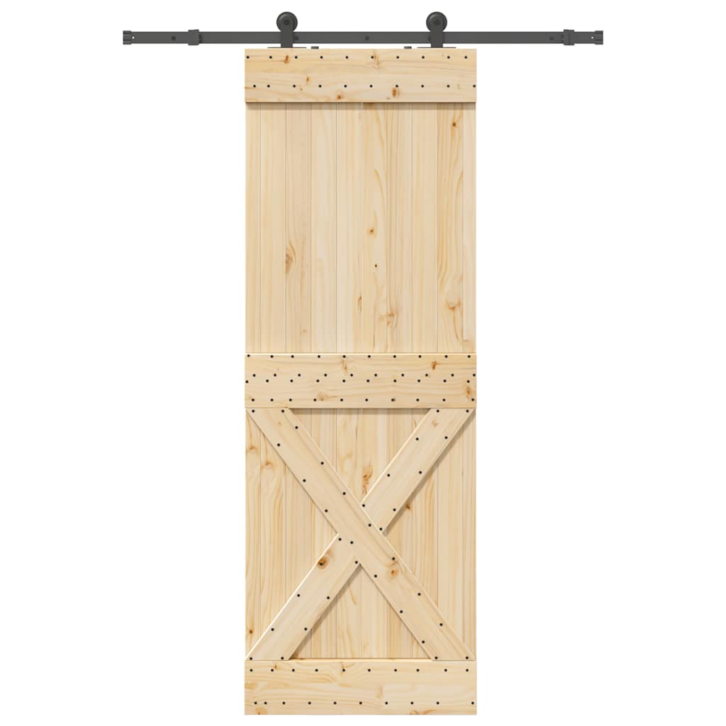 foto del prodotto porta scorrevole con set hardware 80x210 cm legno massello pino