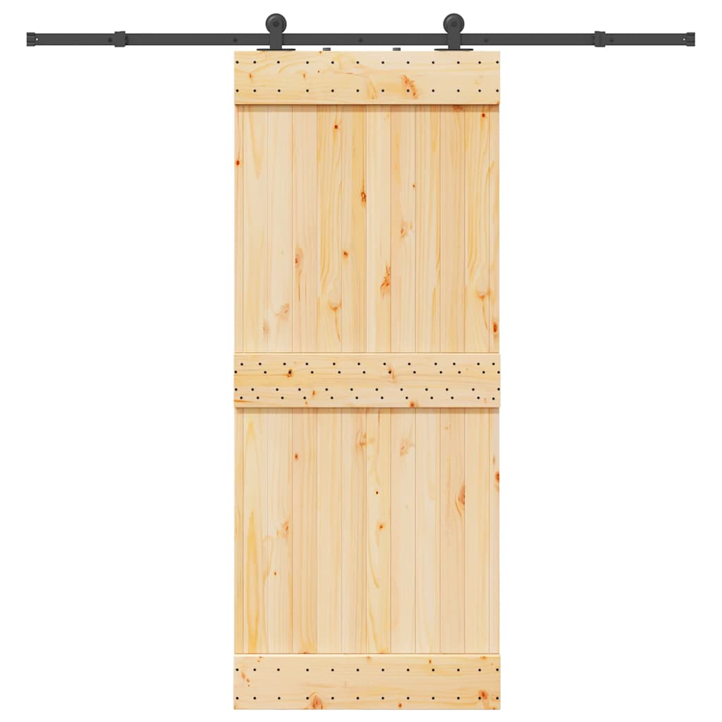 foto del prodotto porta scorrevole con set hardware 85x210 cm legno massello pino