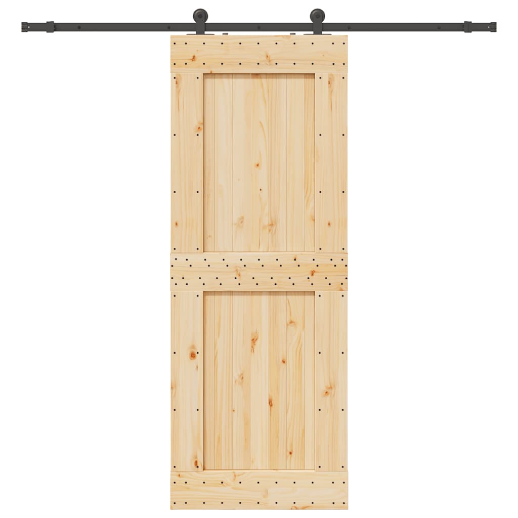 foto del prodotto porta scorrevole con set hardware 85x210 cm legno massello pino