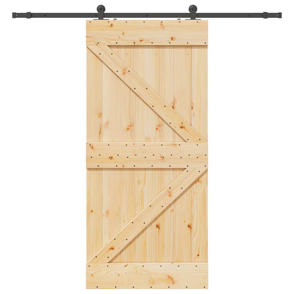 foto del prodotto porta scorrevole con set hardware 90x210 cm legno massello pino