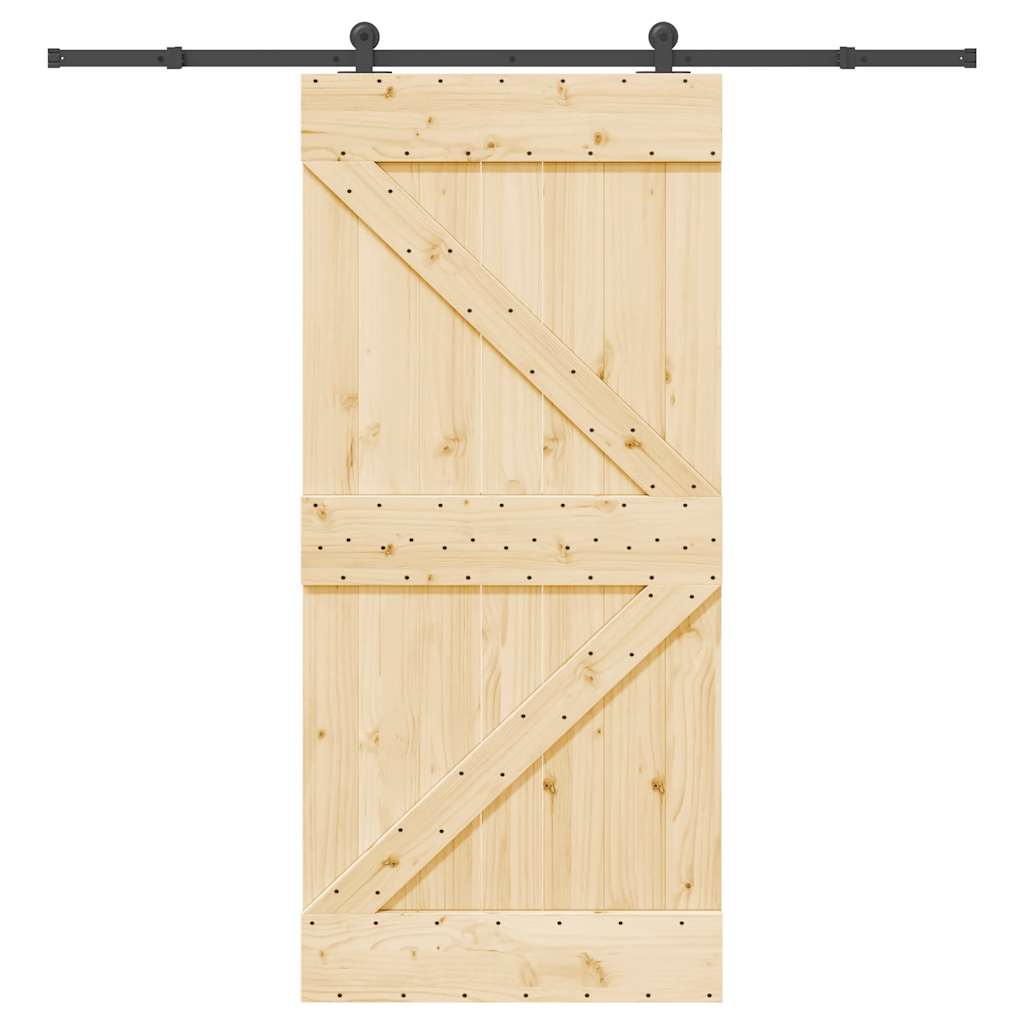 foto del prodotto porta scorrevole con set hardware 95x210 cm legno massello pino